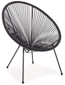 Poltrona da Giardino 72x78x89 cm in Acciaio e Corda Parker Nero