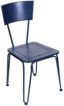 Sedia da Giardino in Metallo Impilabile Blu