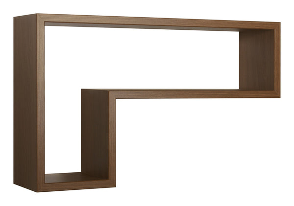 acquista Mensola da Parete a Forma di L 61x37x15,5 cm in Fibra di Legno Lettera Rovere Tabacco