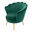 Poltrona da Salotto in Velluto Ventaglio Verde