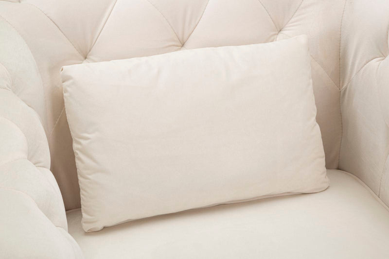 Poltrona Praga 93x71x86 cm in Poliestere Crema/Oro