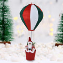 Decorazione Natalizia Mongolfiera di Babbo Natale Ø40x92 cm in Velluto Bianco Verde e Rosso      