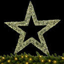 Stella Luminosa di Natale 3D in Metallo con 1440 LED Luce Calda Larghezza 50 cm