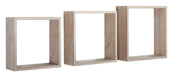 acquista Set 3 Mensole da Parete Cubo in Fibra di Legno Incubo Slim Rovere Sagerau
