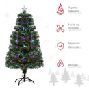 Albero di Natale Artificiale 120 cm in PVC 130 LED Verde 