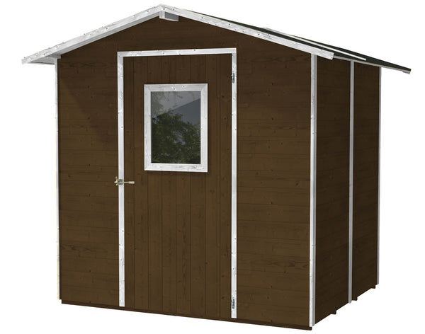 Abris de Jardin en Bois pour Outils 200x207x214 cm avec Porte et Fenêtre Ecla Noyer sconto