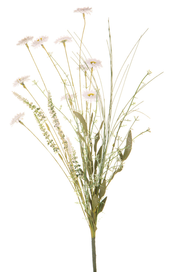 Lot de 4 Fleurs Artificielles des Champs avec Marguerite Hauteur 60 cm Blanc sconto
