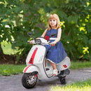 Moto Elettrica per Bambini Licenza Ufficiale Piaggio Vespa Sprint 12V con Rotelle Luci e Suoni Bianco