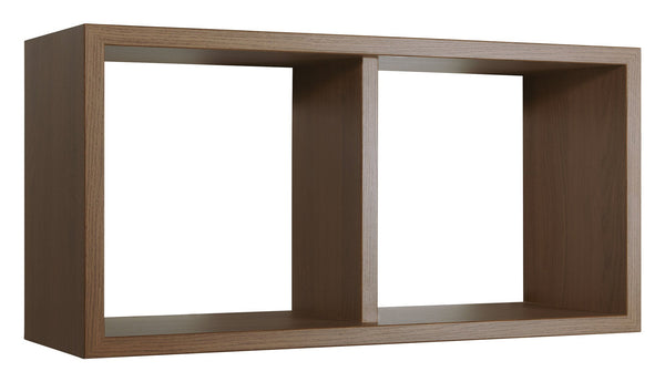 Etagère rectangulaire 2 compartiments muraux 70x30x23,7 cm en bois de fibre de chêne Morgana Maxi Tabac prezzo