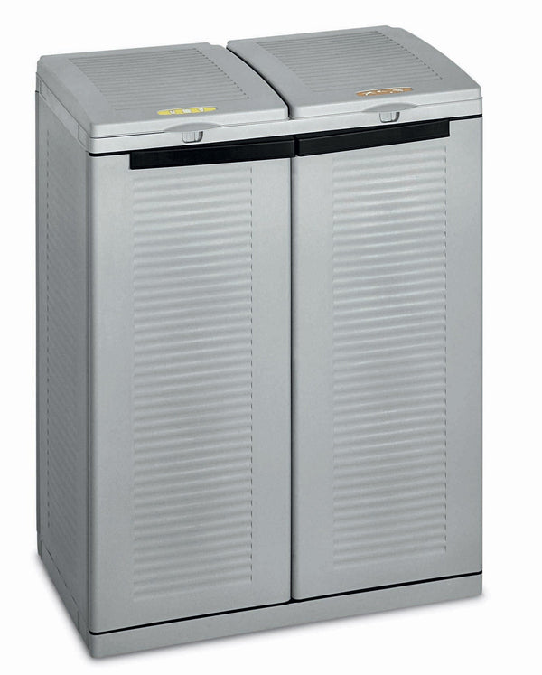 prezzo Armoire de tri sélectif 68x39x88,7 cm 2 portes en polypropylène Ecocab gris