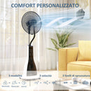 Ventilatore Nebulizzatore 90W a 4 Ruote con Serbatoio 3L 3 Modalità e 3 Velocità 50x40x125 cm Bianco e Nero  