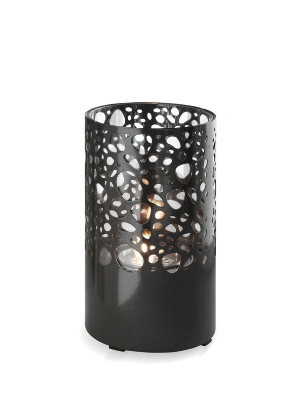 sconto Cheminée de Table au Bioéthanol Ø16,5X27 cm Stones Marron Foncé Lanterne