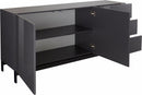 Credenza con piedi 2 Ante + 3 Cassetti 170x40x73 cm Metis Antracite Lucido