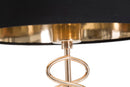 Lampada da Tavolo x Ø28x49 cm in Ferro Carta e Tessuto Oro e Nero