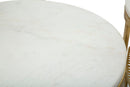 Set 2 Tavolini Leaf Ø35 cm e Ø30 cm in Ferro e MDF Oro
