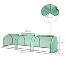 Serra da Giardino a Tunnel 300x100x80 con Porte Avvolgibili cm in Acciaio e Plastica PP Verde      