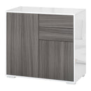 Mobile Multiuso 79x36x74 cm 2 Cassetti 2 Ante  Grigio e Bianco