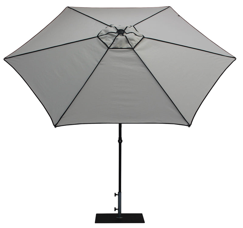 Ombrellone da Giardino Ø3 m Palo Ø38 mm in Alluminio Tessuto Dralon Acrilico Border Bianco