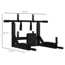 Barra Trazioni a Muro 93x72x48 cm Max 120Kg Nero