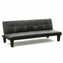 Divano Letto 175x80x69 cm in Similpelle Nero