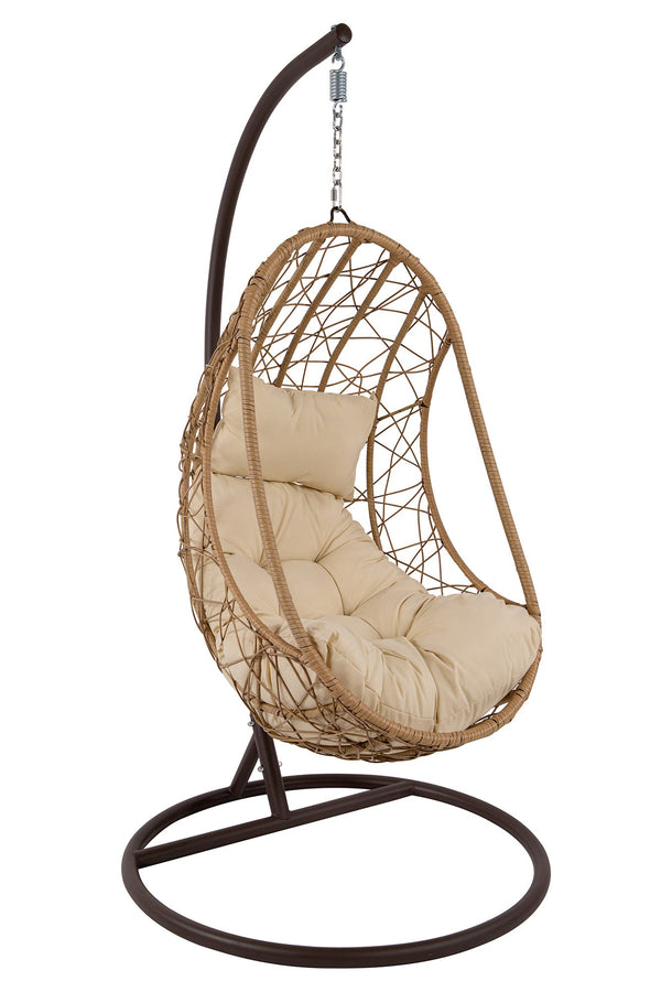 sconto Hamac de jardin Swing Ø105x195 cm en osier beige