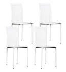 Set 4 Sedie 41x39xH90 cm in Similcuoio Net Bianco