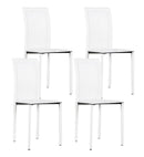 Set 4 Sedie 41x39xH90 cm in Similcuoio Net Bianco