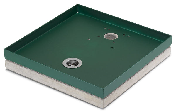 prezzo Base Portaciottolo per Fontane 40x40x8 cm in Metallo con Base in Cemento Belfer 42/BSE/10 Verde