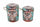 Set 2 Conteneur Pouf Rond en MDF Turquoise