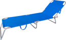 Set 2 Lettini Prendisole da Giardino Pieghevoli in Acciaio e Tessuto Oxford  Blu