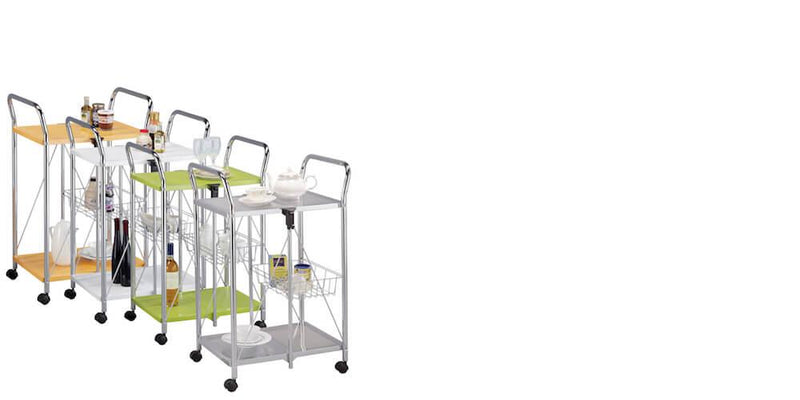 Carrello da Cucina Pieghevole Bianco in Acciaio Tosini TA019W