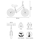 Bicicletta Senza Pedali Balance Bike per Bambini 10 Pollici 80x40x60 cm Sellino e Manubrio Regolabili Rocket Azzuro  