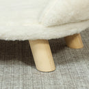 Cuccia Divanetto per Cani e Gatti 47x40x20 cm con Schienale Sfoderabile in Peluche Crema      