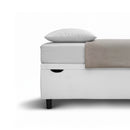 Letto Singolo Contenitore Imbottito Similpelle Bianco BoxMax Testata Vertical Varie Misure