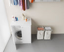 Coprilavatrice da Esterno in PVC 77x71x93,5 cm 2 Ante Forlani Laundry XXL Bianco