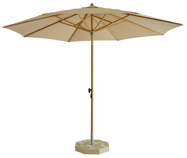 Parasol de jardin Ø3 m Mât Ø40 mm en Aluminium Bois de Chêne Toile Polyester Ecru acquista