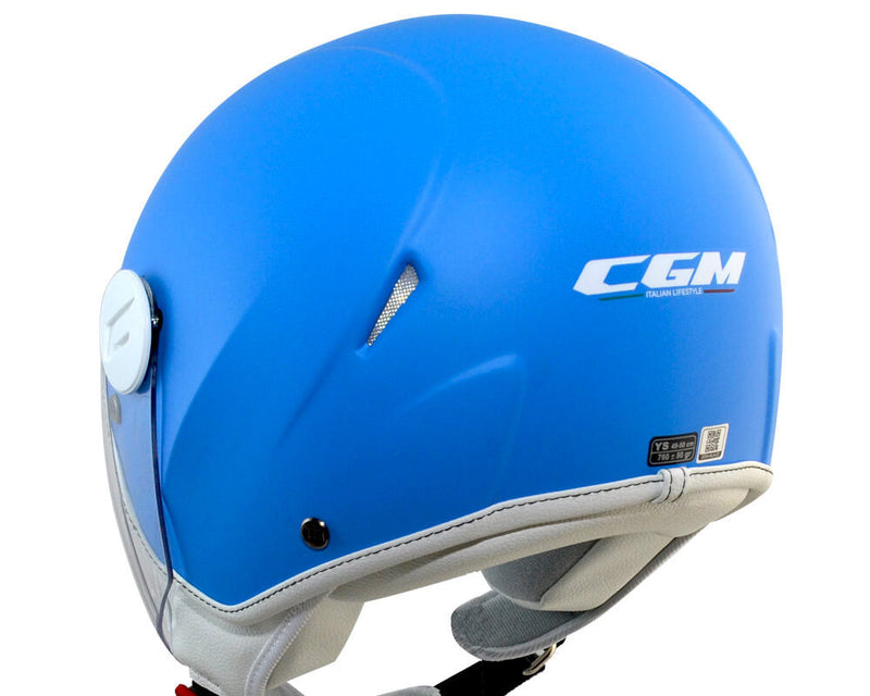 Casco Demi-Jet per Bambini Visiera Lunga CGM Magic Mono 205A Azzurro Opaco Varie Misure