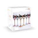 Set 6 Bicchieri da Champagne Chic Flûte in Vetro VdE Tivoli 1996 Trasparente e Bronze
