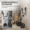 Carrello Spesa Pieghevole 44x58x100 cm Borsa da 46L con Ruote Scomparto Refrigerato in Alluminio Grigio      