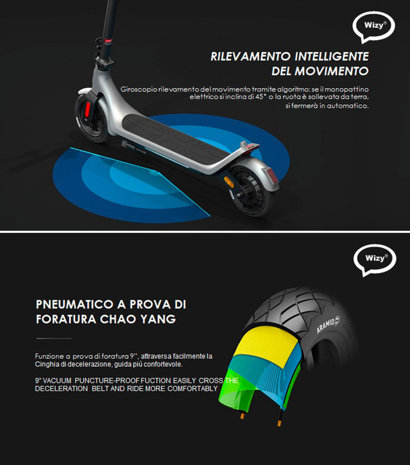 Monopattino Elettrico Pieghevole 350W 36V con Indicazioni di Direzione A6 Pro
