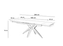 Tavolo Allungabile 160/240x90x76 cm in Ceramica Match 2 Nero Opaco
