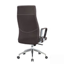 Poltrona da Ufficio Presidenziale Nashville con Braccioli 60,5x60x118,5-128,5 cm in Pelle Sintetica Marrone         