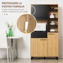 Credenza Cucina 90x40x180 cm in Truciolato e Legno di Pino