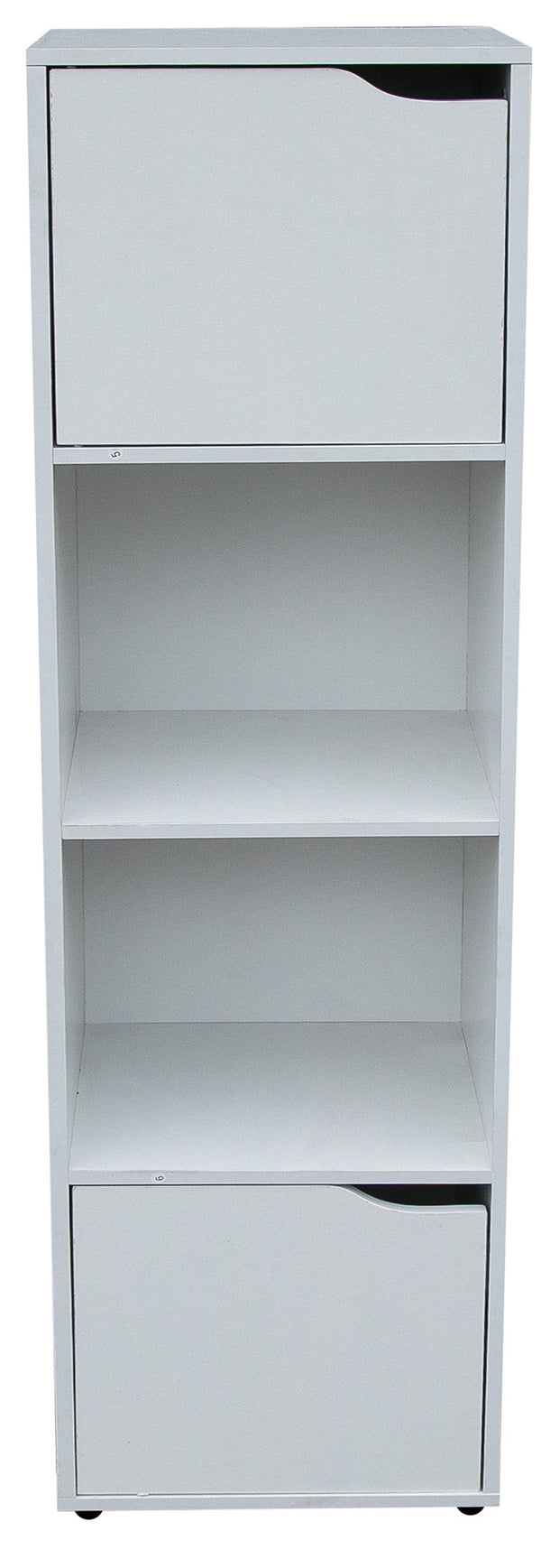 Bibliothèque 2 Etagères 2 Portes 30x29x120 cm en Bois Blanc sconto