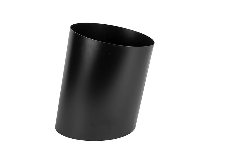 Porta Pellet Inclinato Ø39x50 cm in Ferro Verniciato Grigio Martellato