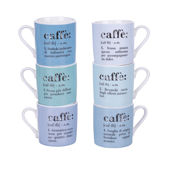 Set de 6 tasses à café Ø6x6 cm en New Bone China VdE Tivoli 1996 Océan online