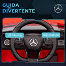 Macchina Elettrica per Bambini 3-6 Anni Mercedes-AMG GTR con 2 Motori e Telecomando Rosso      