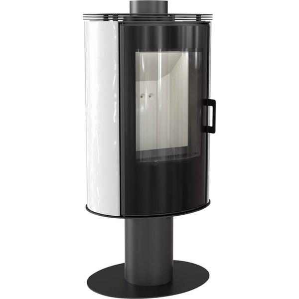 Poêle à Bois 5.5/10.5KW Carrelé en Acier Flig Springfield Plus Blanc sconto