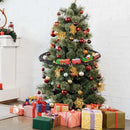 Trenino per Albero di Natale Ø89 cm con Supporto Luci e Suoni in Plastica Rosso e Bianco      