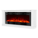 Camino Elettrico da Pavimento 72,5x158x30 cm Effetto Fiamma 1500W Bernard & Hermes Bianco